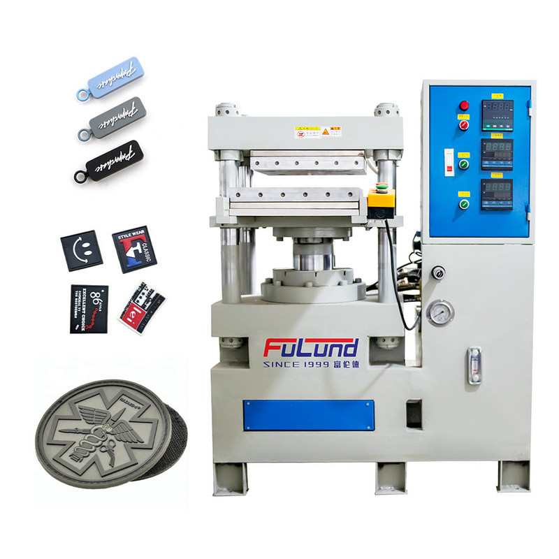 Fulund Flat vulcanizing machine is used for silicone mosquito repellent wristband and refrigerator fresh box making